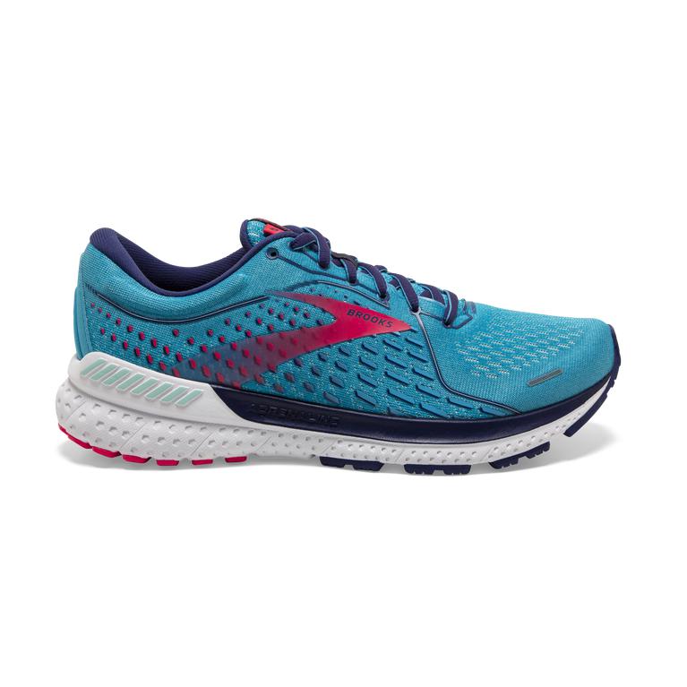 Brooks Adrenaline GTS 21 Road Running Shoes - Women's - Horizon/Blue Ribbon/Pink (07853-INSX)